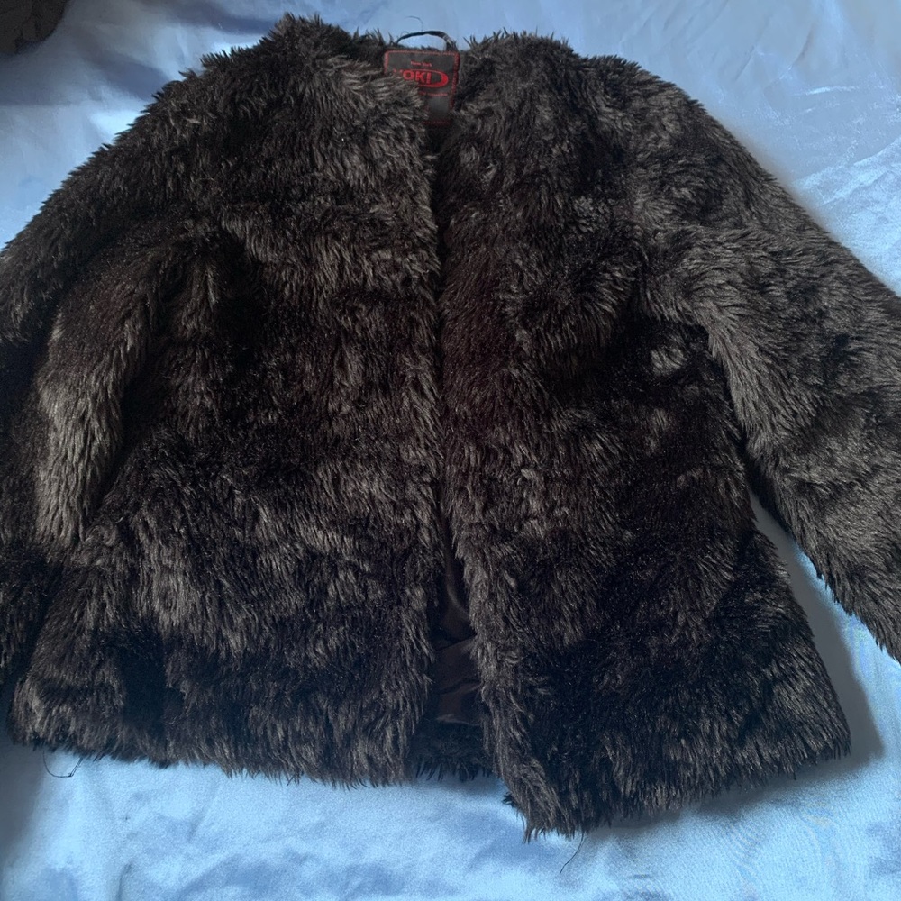 Faux black fur jacket